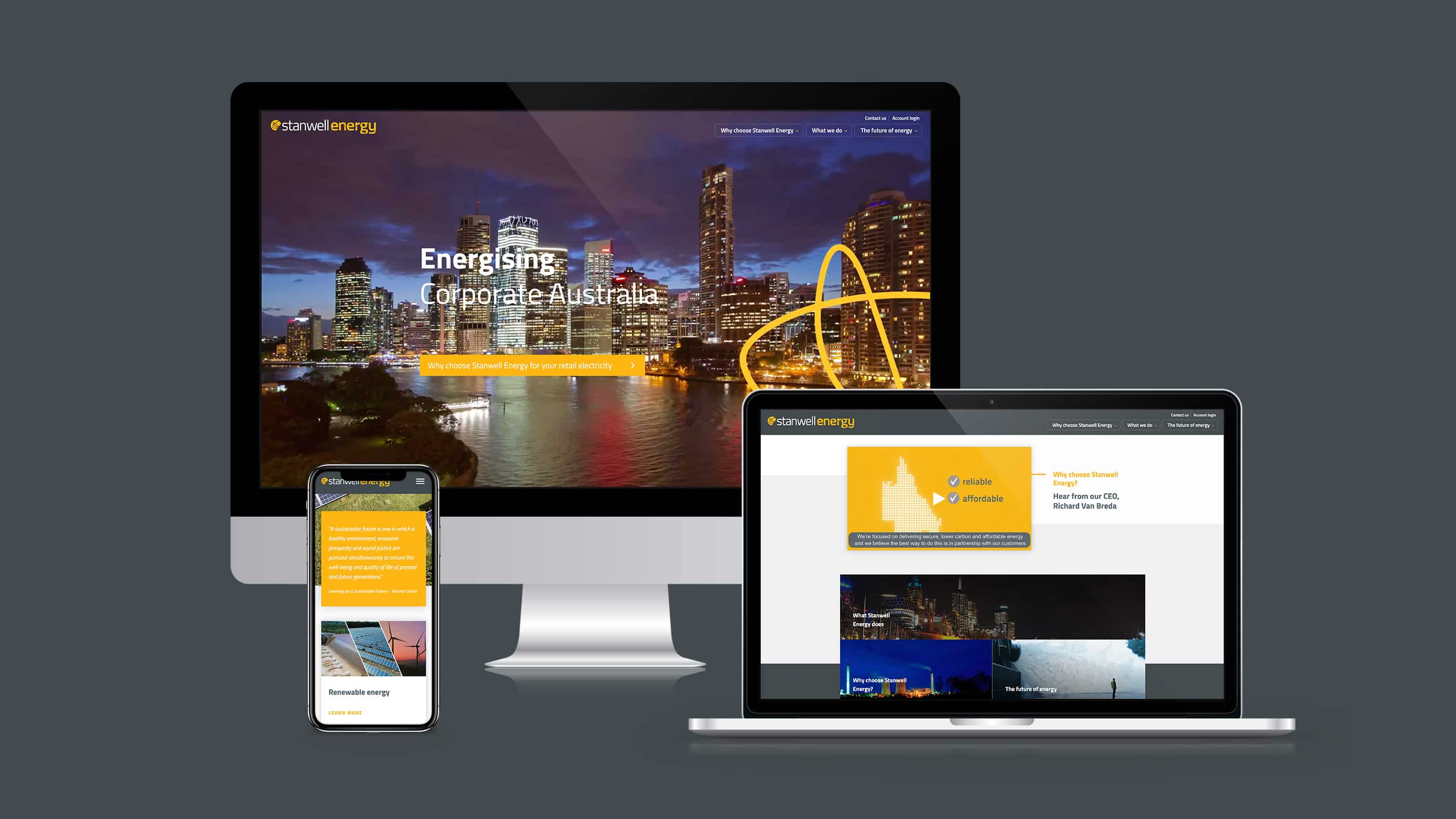Stanwell Energy - Branding and positioning, and web design